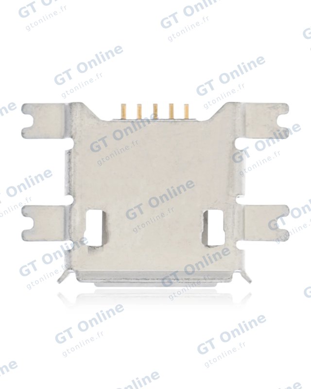 Connecteur de charge à souder — format Micro B, 5 broches, 4 points de fixation (C123)