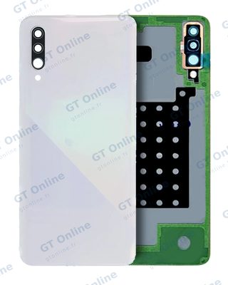 Vitre arrière pour Samsung Galaxy A30S (A307 / 2019) (pack service origine, blanc)
