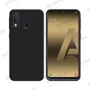 Coque Silicone Compatible pour Samsung Galaxy A20e A202 (#3) Noir
