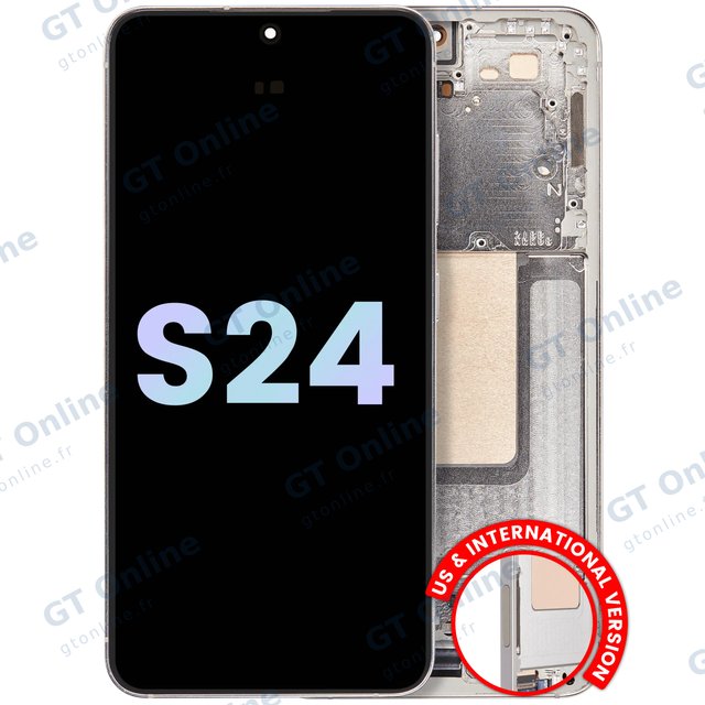 Écran OLED avec châssis pour Samsung Galaxy S24 5G (version US & internationale, pack service origine, Amber Yellow)