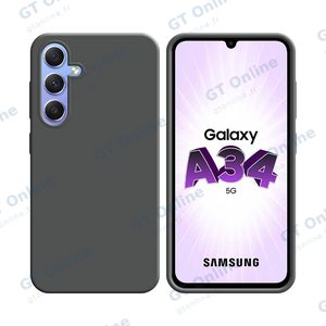 Coque Silicone Compatible pour Samsung Galaxy A34 5G A346 (#5) Gris