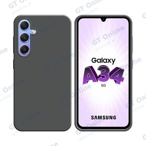 Coque Silicone Compatible pour Samsung Galaxy A34 5G A346 (#5) Gris