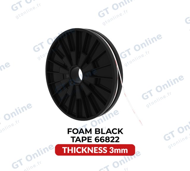 Ruban mousse double face amortissant noir tesa 66822 — 3 mm × 25 m