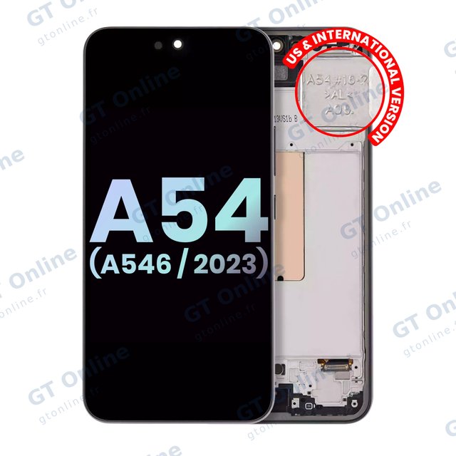 Écran OLED avec châssis pour Samsung Galaxy A54 5G (A546 / 2023) (version US & internationale, pack service origine, graphite)