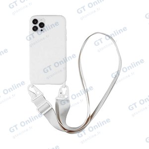 Coque Silicone avec Bandoulière Apple iPhone 13 Pro (#16) Blanc