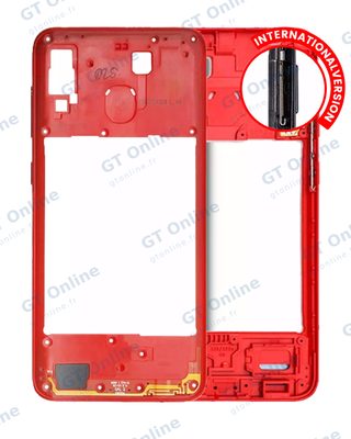 Châssis pour Samsung Galaxy A20 (A205 / 2019) (version internationale, rouge)