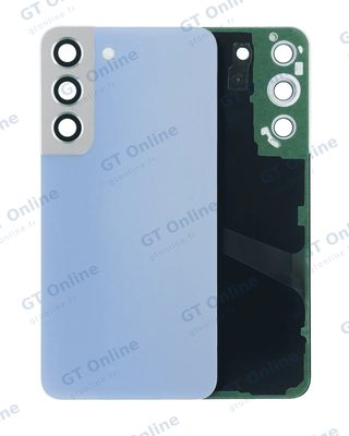 Vitre arrière pour Samsung Galaxy S22 5G (sans logo, compatible premium, bleu ciel)