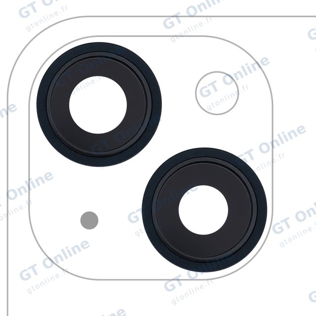 Lentille de caméra arrière avec support et anneau pour Apple iPhone 13 / 13 Mini (lot de 2, Real Sapphire, premium, minuit)
