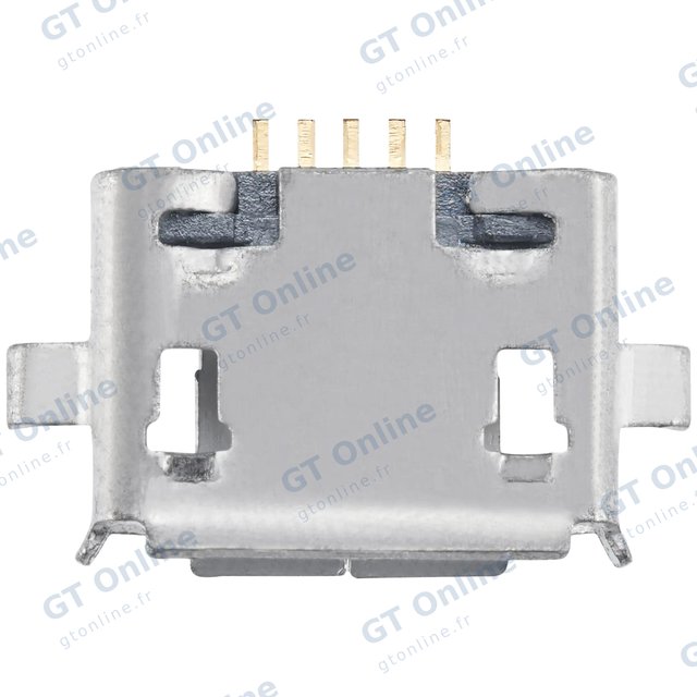 Connecteur de charge à souder — format Micro B, 5 broches, 2 points de fixation (C016)