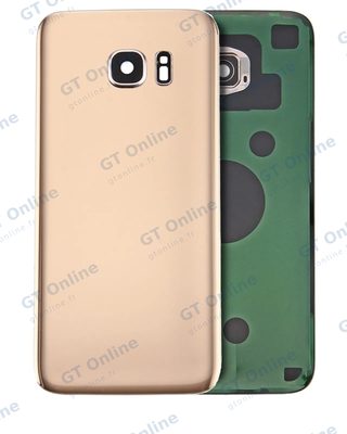 Vitre arrière pour Samsung Galaxy S7 Edge (pack service origine, or)