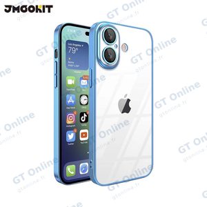 Coque de Protection Crystal Glass JMGOKIT pour Apple iPhone 16 Plus Bleu