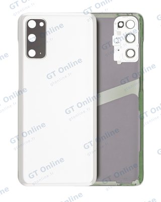 Vitre arrière pour Samsung Galaxy S20 5G (sans logo, compatible premium, Cloud White)