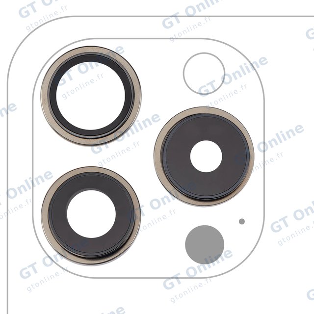 Lentille de caméra arrière avec support et anneau pour Apple iPhone 15 Pro (lot de 3, premium, titane naturel)
