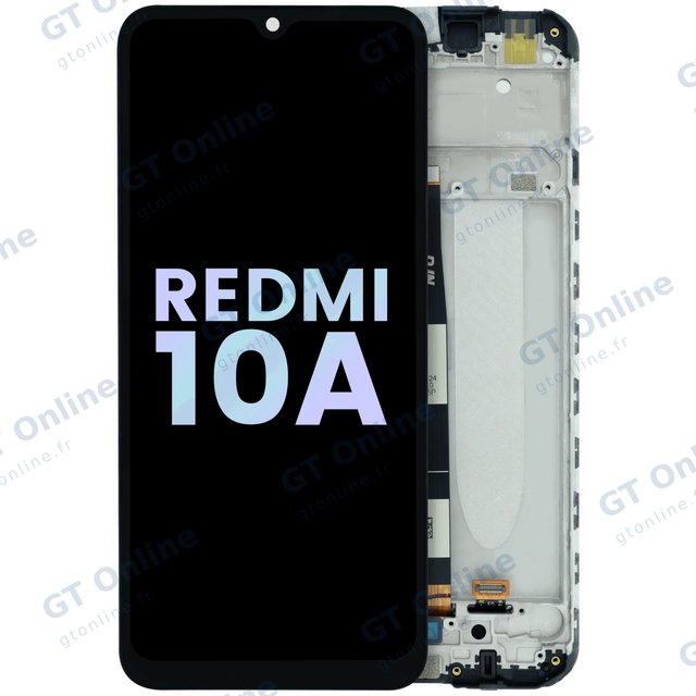 Écran LCD avec châssis pour Xiaomi Redmi 10A (pack service origine, toutes couleurs)