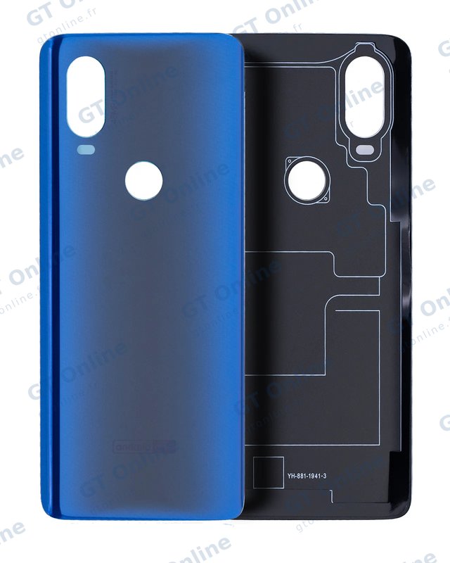 Vitre arrière pour Motorola One Vision / P50 (XT1970 / 2019) (Sapphire Blue)