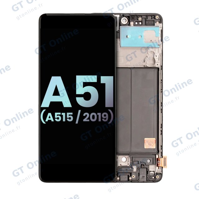 Écran OLED avec châssis pour Samsung Galaxy A51 4G (A515 / 2019) (pack service origine, toutes couleurs)