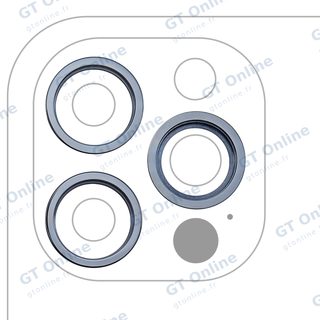 Anneau de contour de caméra arrière pour Apple iPhone 12 Pro (bleu pacifique, lot de 3)
