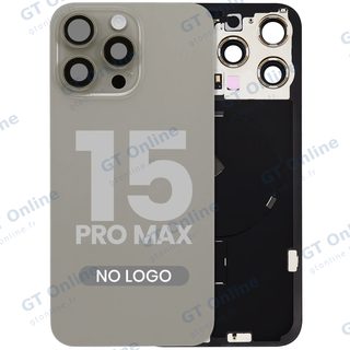 Vitre arrière pour Apple iPhone 15 Pro Max (sans logo, compatible, titane naturel) — réf. 107082130575