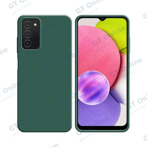 Coque Silicone Compatible pour Samsung Galaxy A03s A037 (#22) Vert Foncé