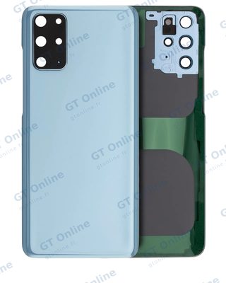 Vitre arrière pour Samsung Galaxy S20 Plus 5G (sans logo, compatible premium, Cloud Blue)