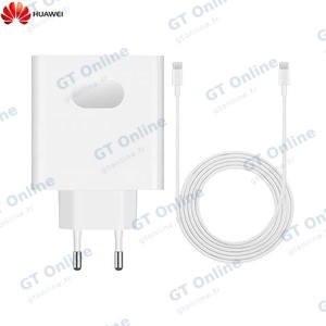 Chargeur Secteur USB-C Huawei 65W avec Câble USB-C vers USB-C (1,8m) Bulk HW-2002325EPO Blanc