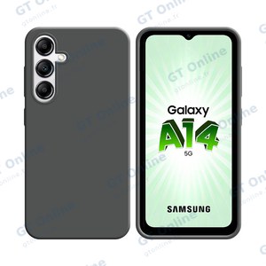 Coque Silicone Compatible pour Samsung Galaxy A14 5G A146P/Galaxy A14 4G A145 (#5) Gris
