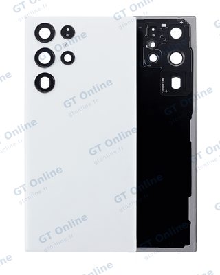 Vitre arrière pour Samsung Galaxy S22 Ultra 5G (sans logo, compatible premium, blanc)