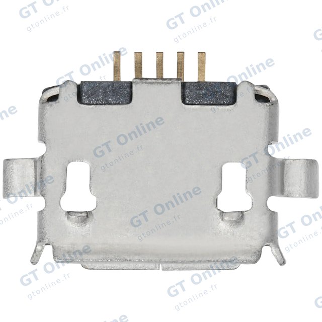 Connecteur de charge à souder — format Micro B, 5 broches, 2 points de fixation (C014)