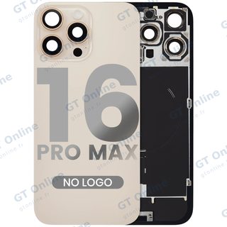 Vitre arrière pour Apple iPhone 16 Pro Max (sans logo, compatible, titane sable) — réf. 107082113910
