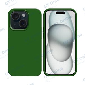 Coque Silicone Compatible pour Apple iPhone 15 (#52) Vert Foncé