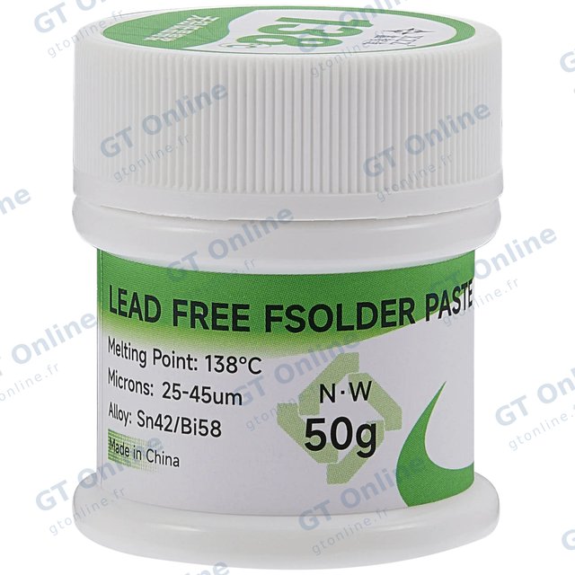 Pâte à souder basse température sans plomb XZZ 138 °C (50 g)