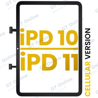 Vitre tactile pour Apple iPad 10 (2022) / iPad 11 (2025) (premium, WiFi / Cellular, noir)