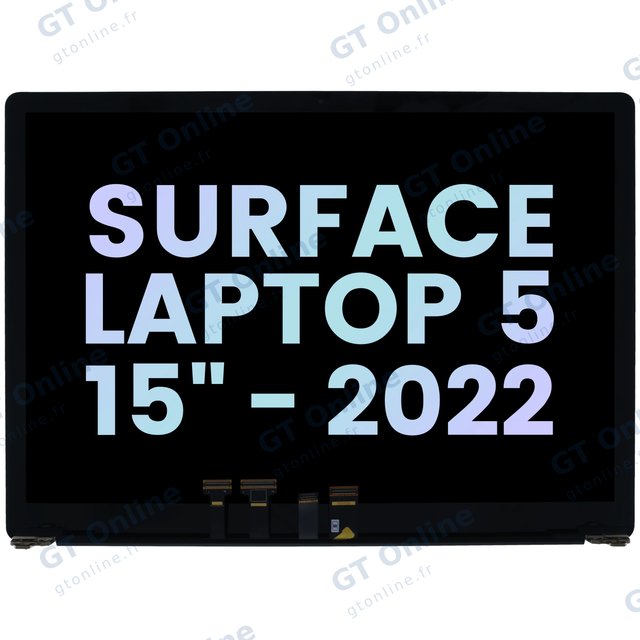 Écran LCD avec vitre tactile pour Microsoft Surface Laptop 5 15" (pack service origine, noir)