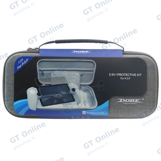 Kit de rangement pour PlayStation 5 (sac, housse silicone, film, capuchons) DOBE TP5-3587 — gris