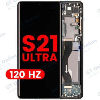 Écran OLED avec châssis pour Samsung Galaxy S21 Ultra 5G (120 Hz, noir fantôme)