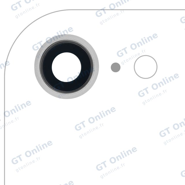 Lentille de caméra arrière avec support et anneau pour Apple iPhone 8 / SE (2020) / SE (2022) (Real Sapphire, premium, argent, lot de 10)