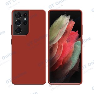 Coque Silicone Compatible pour Samsung Galaxy S21 Ultra 5G G998 (#1) Rouge