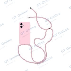 Coque Silicone avec Cordon Apple iPhone 17 (#02) Rose