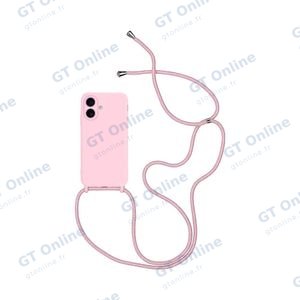 Coque Silicone avec Cordon Apple iPhone 17 (#02) Rose