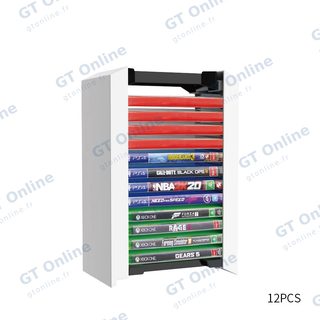 Support de rangement 12 boîtiers de jeux pour PlayStation 5 DOBE TP5-0520 — blanc