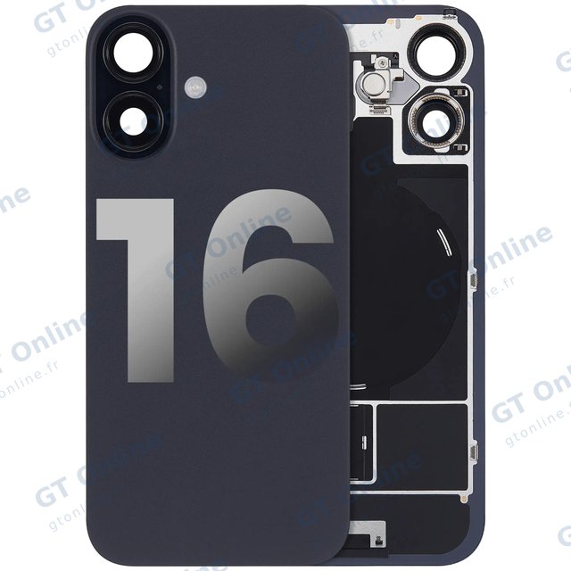 Vitre arrière pour Apple iPhone 16 (origine d'occasion — grade B, noir)