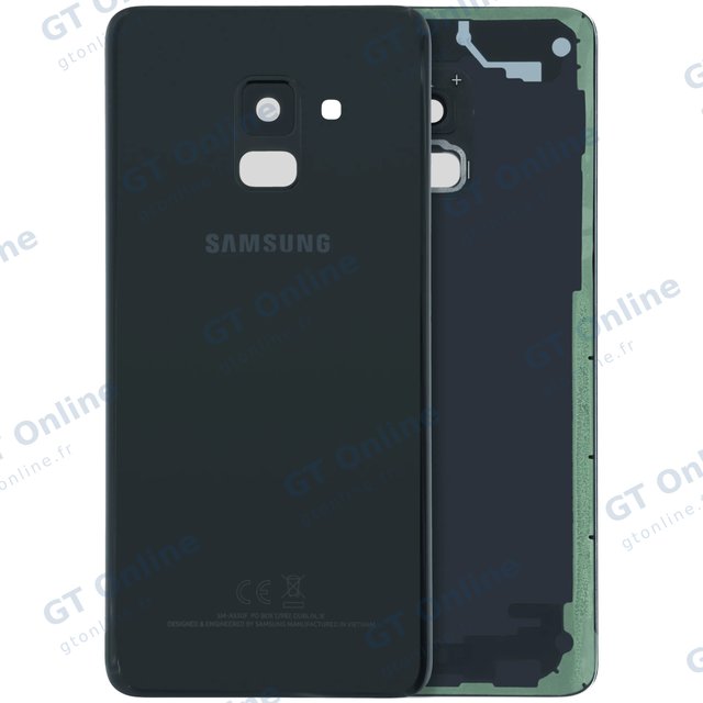 Vitre arrière pour Samsung Galaxy A8 (A530) (pack service origine, noir)