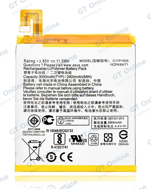 Batterie C11P1606 pour Asus ZenFone 3 Laser (ZC551KL / 2016)