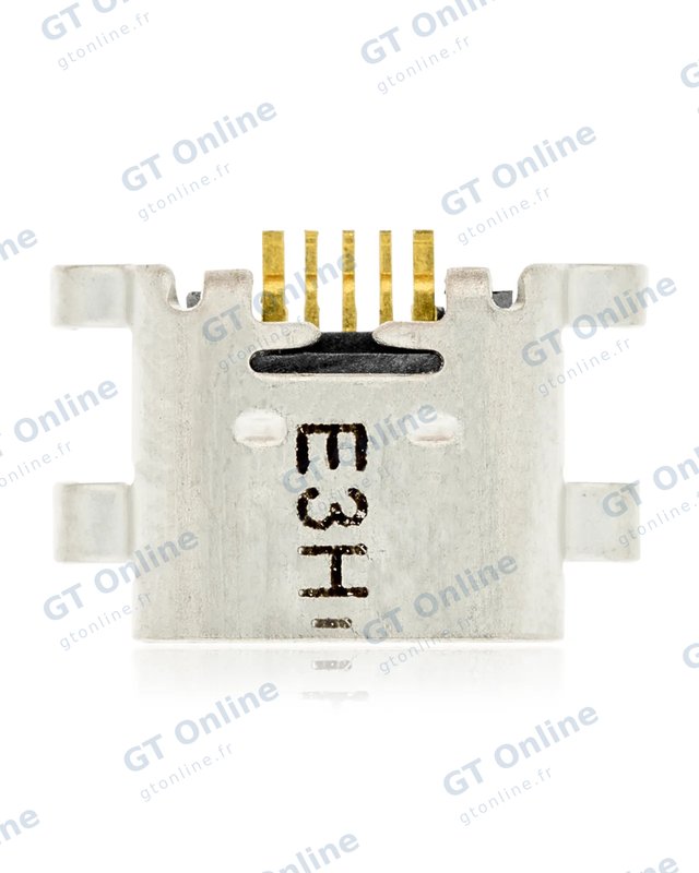Connecteur de charge à souder — format Micro B, 5 broches, 6 points de fixation (C391)