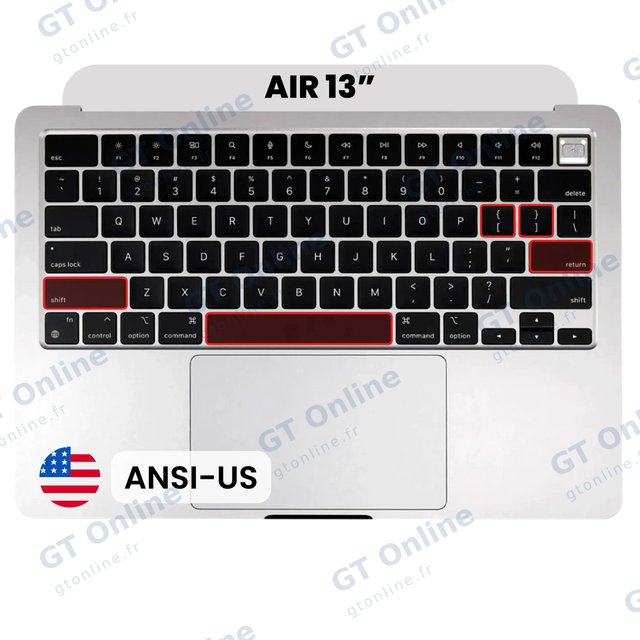 Châssis supérieur avec clavier ANSI US pour Apple MacBook Air 13" A3240 (2025) (origine neuve, argent)