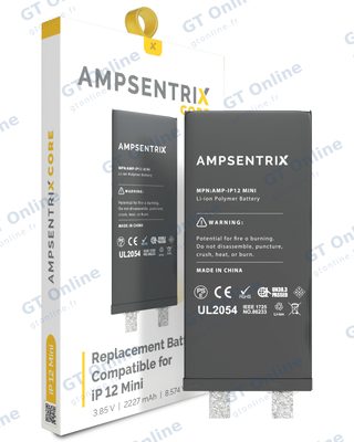 Cellule de batterie nue à souder pour Apple iPhone 12 Mini (soudure par points requise, AmpSentrix Core) — réf. 107082073362