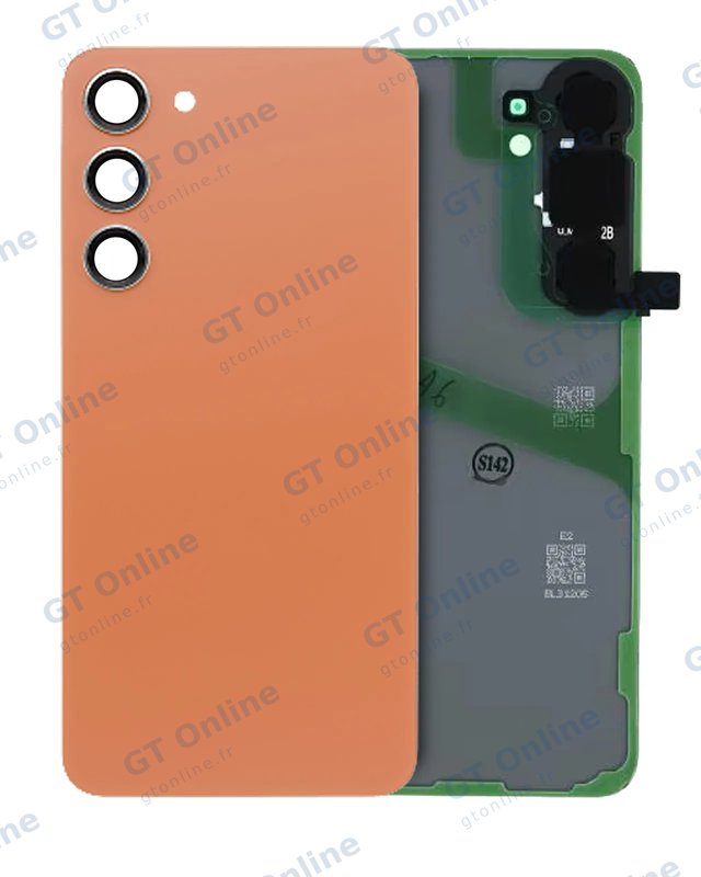 Vitre arrière pour Samsung Galaxy S24 Plus (pack service origine, Sandstone Orange)