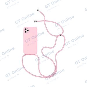 Coque Silicone avec Cordon Apple iPhone 15 Pro (02) Rose