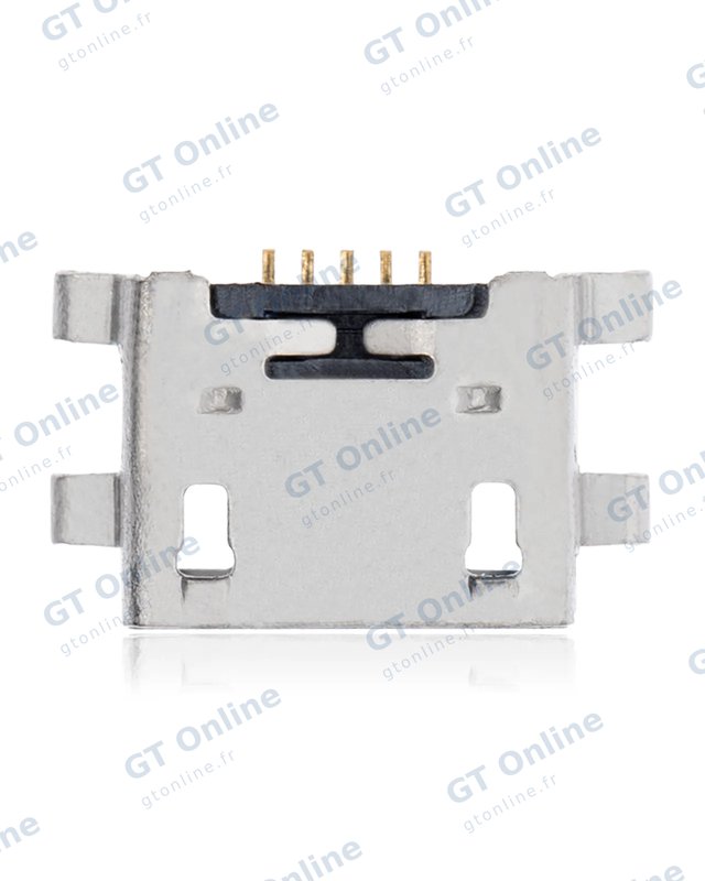 Connecteur de charge à souder — format Micro B, 5 broches, 4 points de fixation (C102)