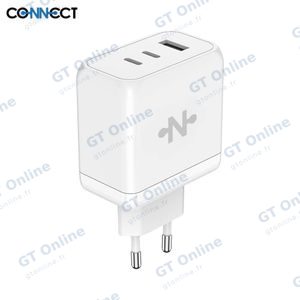 Chargeur Secteur GaN CONNECT MC-CBTAC65W 65W (USB + 2 USB-C) Blanc